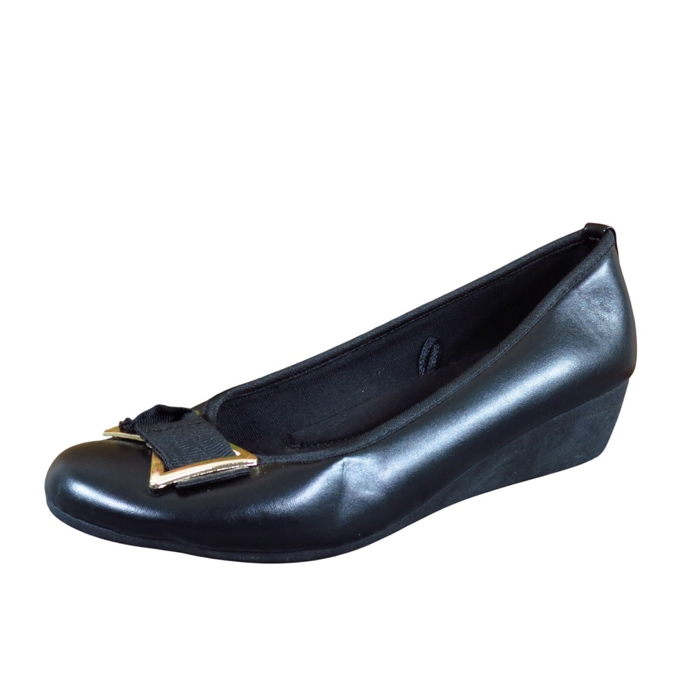 CL by Laundry Bail-186W Women Wedge Pump Size 8.5 Wide Office Professional Black